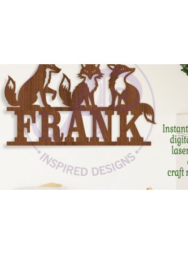 Intra απο ξύλο plywood 3mm-4mm πάχος - Αλεπούδες Όνομα   αποκοπής με λέιζερ Δίασταση 30x20 cm INTRAFABR-110038527