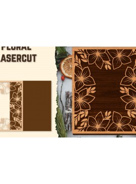 Σετ των 2 Intra απο ξύλο plywood 3mm-4mm πάχος - Κορνίζα Photo Floral Lasercut Δίασταση 20x25 cm INTRAFABR-123554857