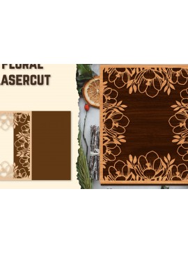 Σετ των 3 Intra απο ξύλο plywood 3mm-4mm πάχος - Κορνίζα Photo Floral Lasercut Δίασταση 20x25 cm INTRAFABR-123554803