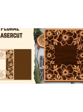 Σετ των 2 Intra απο ξύλο plywood 3mm-4mm πάχος - Κορνίζα Photo Floral Lasercut Δίασταση 20x25 cm INTRAFABR-123554816