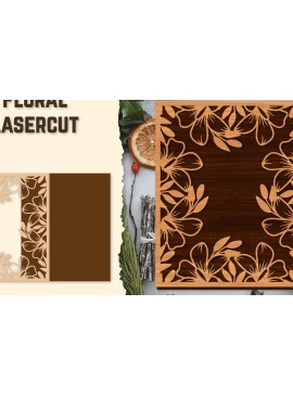 Σετ των 2 Intra απο ξύλο plywood 3mm-4mm πάχος - Κορνίζα Photo Floral Lasercut Δίασταση 20x25 cm INTRAFABR-123554825