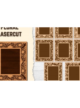 Σετ των 2 Intra απο ξύλο plywood 3mm-4mm πάχος - Πακέτα φωτογραφιών Floral Lasercut BNDLES Δίασταση 20x20 cm INTRAFABR-123558762