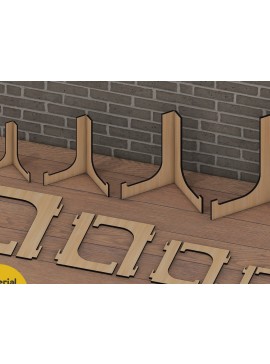 Σετ των 2 Intra απο ξύλο plywood 3mm-4mm πάχος -  με λέιζερ βάση πλαισίου πλαισίου Δίασταση 30x20 cm INTRAFABR-43539926