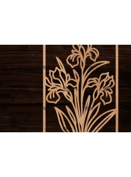 Σετ των 2 Intra απο ξύλο plywood 3mm-4mm πάχος - Κορνίζα με λουλούδια  Δίασταση 20x25 cm INTRAFABR-118478027