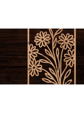 Σετ των 2 Intra απο ξύλο plywood 3mm-4mm πάχος - Κορνίζα με λουλούδια  Δίασταση 20x25 cm INTRAFABR-118478060