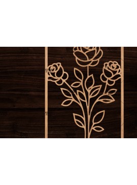 Σετ των 2 Intra απο ξύλο plywood 3mm-4mm πάχος - Κορνίζα με λουλούδια  Δίασταση 20x25 cm INTRAFABR-118478090