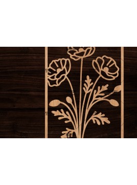 Σετ των 2 Intra απο ξύλο plywood 3mm-4mm πάχος - Κορνίζα με λουλούδια  Δίασταση 20x25 cm INTRAFABR-118478216