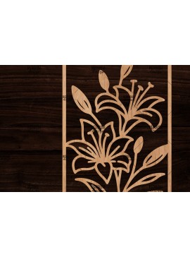 Σετ των 2 Intra απο ξύλο plywood 3mm-4mm πάχος - Κορνίζα με λουλούδια  Δίασταση 20x25 cm INTRAFABR-118478280