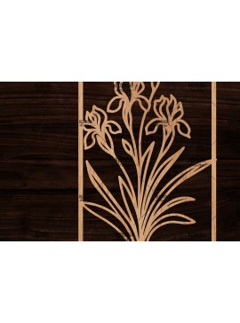 Σετ των 2 Intra απο ξύλο plywood 3mm-4mm πάχος - Κορνίζα με λουλούδια  Δίασταση 20x25 cm INTRAFABR-118478351