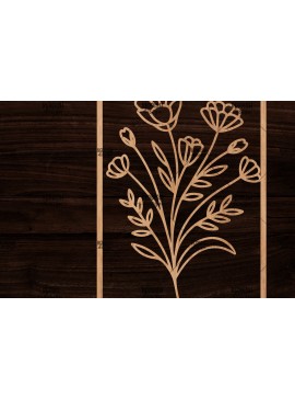 Σετ των 2 Intra απο ξύλο plywood 3mm-4mm πάχος - Κορνίζα με λουλούδια  Δίασταση 20x25 cm INTRAFABR-118477631