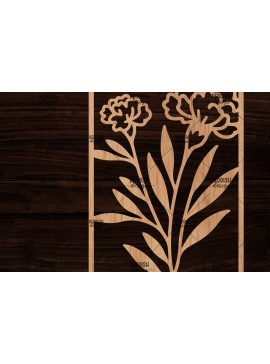 Σετ των 2 Intra απο ξύλο plywood 3mm-4mm πάχος - Κορνίζα με λουλούδια  Δίασταση 20x25 cm INTRAFABR-118478584