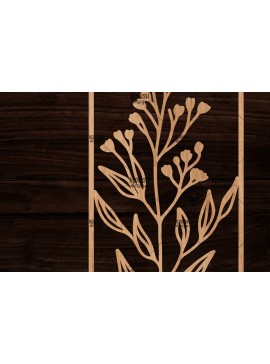 Σετ των 2 Intra απο ξύλο plywood 3mm-4mm πάχος - Κορνίζα με λουλούδια  Δίασταση 20x25 cm INTRAFABR-118478652