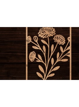 Σετ των 2 Intra απο ξύλο plywood 3mm-4mm πάχος - Κορνίζα με λουλούδια  Δίασταση 20x25 cm INTRAFABR-118478725