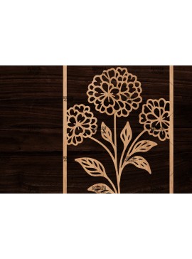 Σετ των 2 Intra απο ξύλο plywood 3mm-4mm πάχος - Κορνίζα με λουλούδια  Δίασταση 20x25 cm INTRAFABR-118477709