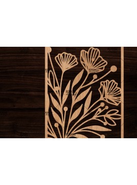 Σετ των 2 Intra απο ξύλο plywood 3mm-4mm πάχος - Κορνίζα με λουλούδια  Δίασταση 20x25 cm INTRAFABR-118477728