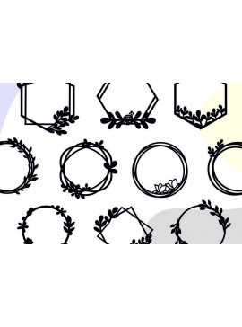 Σετ των 2 Intra απο ξύλο plywood 3mm-4mm πάχος - Κορνίζες  Bundle, Leaf Frame  Wreath Δίασταση 20x25 cm INTRAFABR-30392846