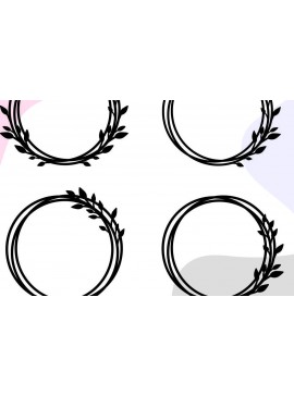 Σετ των 2 Intra απο ξύλο plywood 3mm-4mm πάχος - Κορνίζες  Bundle, Leaf Frame  Wreath Δίασταση 20x25 cm INTRAFABR-30090480