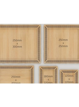 Σετ των 2 Intra απο ξύλο plywood 3mm-4mm πάχος - Κορνίζες με σχέδιο Boho με μοτίβο Rattan Δίασταση 30x20 cm INTRAFABR-41654213