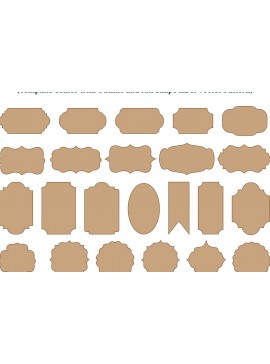 Σετ των 2 Intra απο ξύλο plywood 3mm-4mm πάχος - Πλαίσια,Ετικέτες,Ετικέτες  Laser Δίασταση 20x25 cm INTRAFABR-74316198