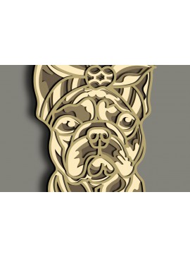 Intra απο ξύλο plywood 3mm-4mm πάχος - French Bulldog Multilayer /Vector Dog Δίασταση 30x20 cm INTRAFABR-66501339