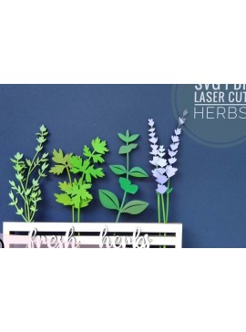 Σετ των 2 Intra απο ξύλο plywood 3mm-4mm πάχος -  κοπής με λέιζερ Fresh Herbs  Δίασταση 24x31 cm INTRAFABR-33914837