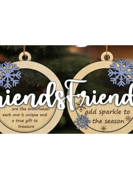 Σετ των 3 Intra απο ξύλο plywood 3mm-4mm πάχος - Friends Christmas Ornaments  Laser Δίασταση 6x6 cm INTRAFABR-119566463