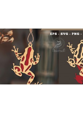 Σετ των 3 Intra απο ξύλο plywood 3mm-4mm πάχος - Στολίδι Frog Cut Laser  1 Δίασταση 6x6 cm INTRAFABR-112466663