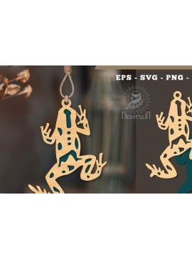 Σετ των 3 Intra απο ξύλο plywood 3mm-4mm πάχος - Στολίδι Frog Cut Laser  2 Δίασταση 6x6 cm INTRAFABR-112466683