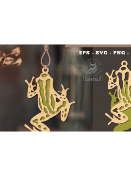 Σετ των 3 Intra απο ξύλο plywood 3mm-4mm πάχος - Στολίδι Frog Cut Laser  3 Δίασταση 6x6 cm INTRAFABR-112466715