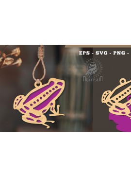 Σετ των 3 Intra απο ξύλο plywood 3mm-4mm πάχος - Στολίδι κοπής με λέιζερ βάτραχος  6 Δίασταση 6x6 cm INTRAFABR-112466814