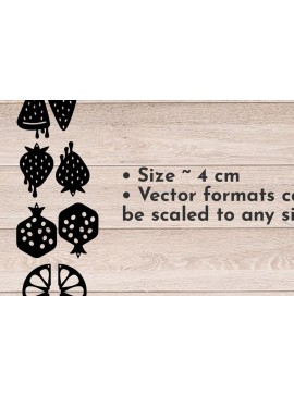 Σετ των 3 Intra απο ξύλο plywood 3mm-4mm πάχος - Fruits Earrings , Summer Laser Cut Δίασταση 3x3 cm INTRAFABR-32988835