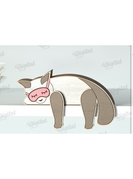 Σετ των 2 Intra απο ξύλο plywood 3mm-4mm πάχος - Αστεία  σε ράφι ζώων Δίασταση 30x20 cm INTRAFABR-122963963