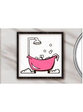 Intra απο ξύλο plywood 3mm-4mm πάχος - Αστεία διακόσμηση τοίχου μπάνιου  Δίασταση 30x20 cm INTRAFABR-123490844