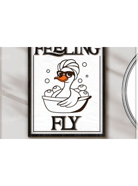 Σετ των 2 Intra απο ξύλο plywood 3mm-4mm πάχος - Αστεία διακόσμηση τοίχου μπάνιου  Δίασταση 30x20 cm INTRAFABR-123490936