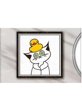 Σετ των 2 Intra απο ξύλο plywood 3mm-4mm πάχος - Αστεία διακόσμηση τοίχου μπάνιου  Δίασταση 30x20 cm INTRAFABR-123491341