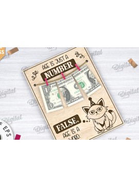 Σετ των 2 Intra απο ξύλο plywood 3mm-4mm πάχος - Αστεία κάρτα γενεθλίων σχέδιο κοπής με λέιζερ Δίασταση 20x20 cm INTRAFABR-109351876