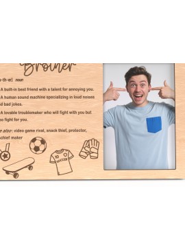 Σετ των 2 Intra απο ξύλο plywood 3mm-4mm πάχος - Αστεία Brother Ορισμός Κορνίζα Δίασταση 20x25 cm INTRAFABR-117340542