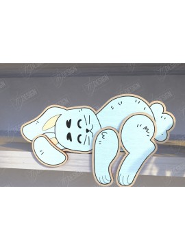 Σετ των 2 Intra απο ξύλο plywood 3mm-4mm πάχος - Funny Bunny Shelf Sitters Laser Cut |CNC Δίασταση 15x15 cm INTRAFABR-123426762