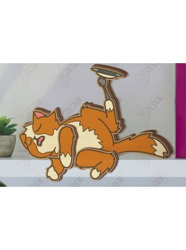 Σετ των 2 Intra απο ξύλο plywood 3mm-4mm πάχος - Funny Cats Shelf Sitters Cut Laser | CNC Δίασταση 20x20 cm INTRAFABR-121431715
