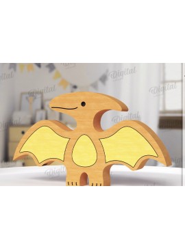 Σετ των 2 Intra απο ξύλο plywood 3mm-4mm πάχος - Αστεία Dino Shelf Sitter  Δίασταση 30x20 cm INTRAFABR-123766887