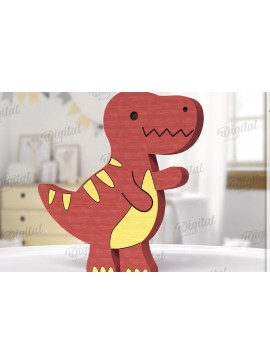 Σετ των 2 Intra απο ξύλο plywood 3mm-4mm πάχος - Αστεία Dino Shelf Sitter  Δίασταση 30x20 cm INTRAFABR-123766921