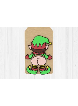 Intra απο ξύλο plywood 3mm-4mm πάχος - Αστεία Elf Butt Tag   Δίασταση 30x20 cm INTRAFABR-110435473