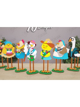 Σετ των 2 Intra απο ξύλο plywood 3mm-4mm πάχος - Αστεία δέσμη χαρακτήρων φάρμας κοπής με λέιζερ Δίασταση 30x20 cm INTRAFABR-121900122