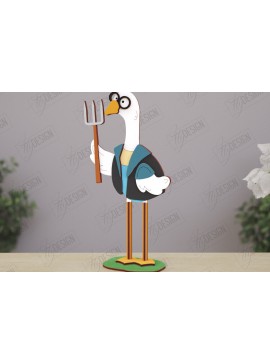 Σετ των 2 Intra απο ξύλο plywood 3mm-4mm πάχος - Αστεία  χαρακτήρων αγροικίας| CNC Δίασταση 30x20 cm INTRAFABR-121899805