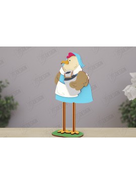 Σετ των 2 Intra απο ξύλο plywood 3mm-4mm πάχος - Αστεία  χαρακτήρων αγροικίας| CNC Δίασταση 30x20 cm INTRAFABR-121899812