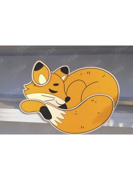 Σετ των 2 Intra απο ξύλο plywood 3mm-4mm πάχος - Funny Fox Shelf Sitters Cut Laser | CNC Δίασταση 20x20 cm INTRAFABR-123601192