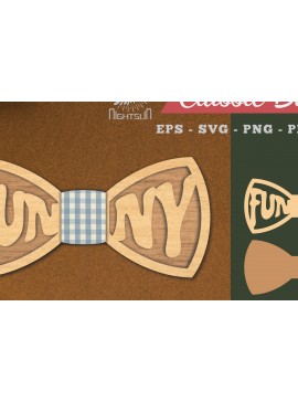 Σετ των 2 Intra απο ξύλο plywood 3mm-4mm πάχος - Αστεία παπιγιόν κοπής με λέιζερ  Δίασταση 20x20 cm INTRAFABR-112130444