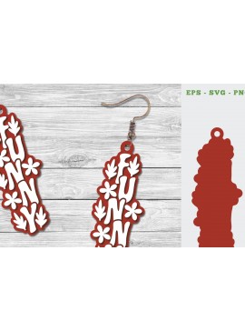 Σετ των 3 Intra απο ξύλο plywood 3mm-4mm πάχος - Αστεία σκουλαρίκια κοπής με λέιζερ  Δίασταση 3x3 cm INTRAFABR-111648084