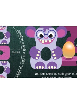 Σετ των 2 Intra απο ξύλο plywood 3mm-4mm πάχος - Αστεία αυγοθήκη σοκολάτας Monster Δίασταση 15x15 cm INTRAFABR-25000821