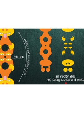 Σετ των 2 Intra απο ξύλο plywood 3mm-4mm πάχος - Αστεία τέρατα | Πακέτο για Lollipop Holders Δίασταση 30x20 cm INTRAFABR-32483236